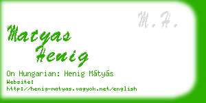 matyas henig business card